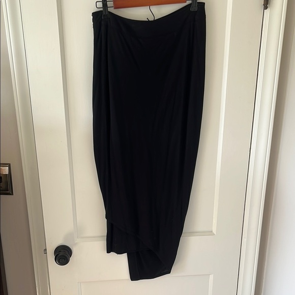 HELMUT LANG Elegant Black asymetrical Drape Skirt small minimalist contemporary - Picture 4 of 11